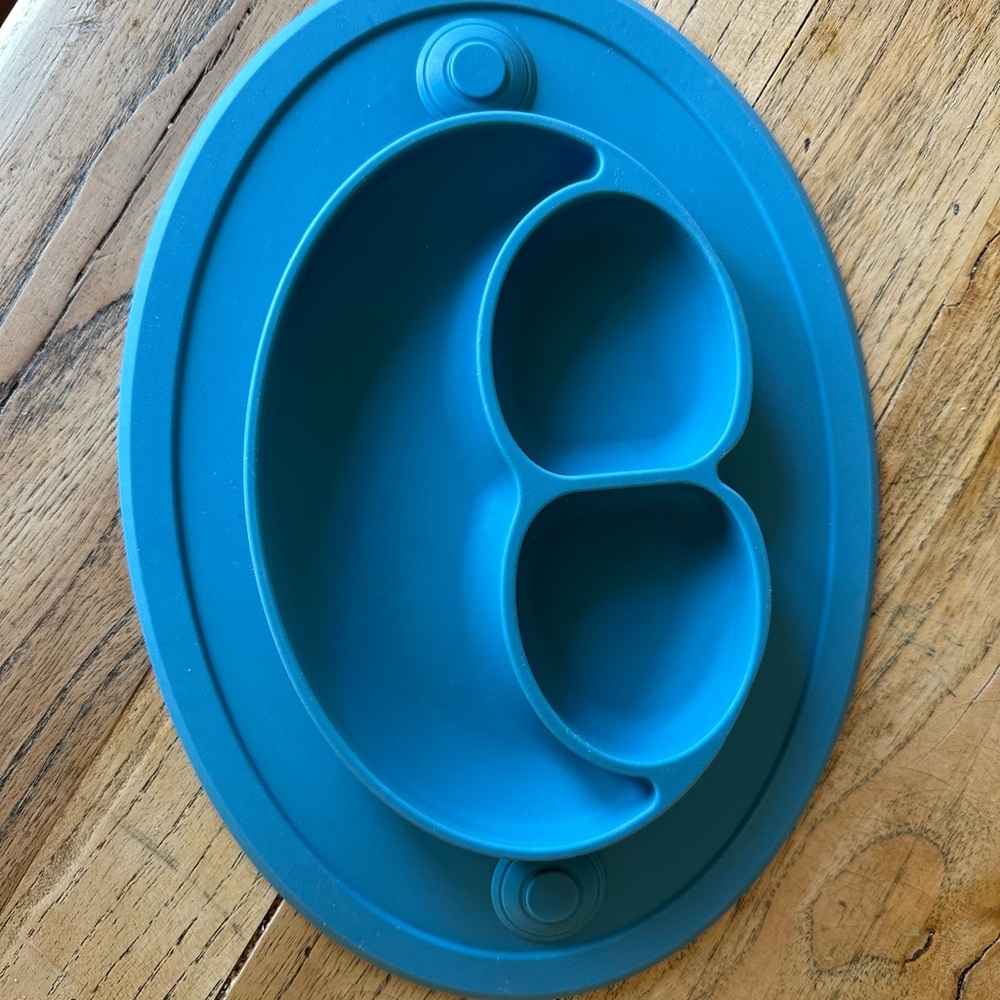 Blue Silicone Baby Plate